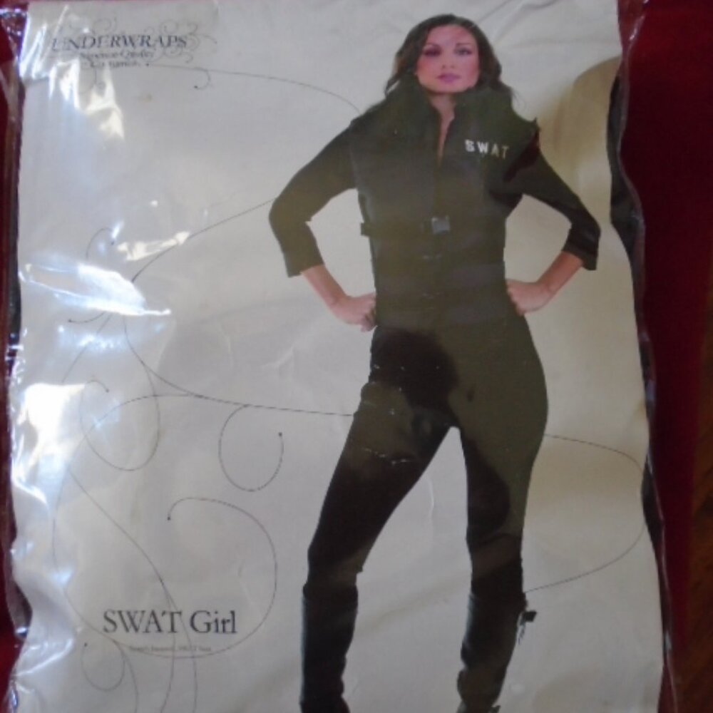 Women's SWAT Halloween Costume - Vest and Bodysuit - Small